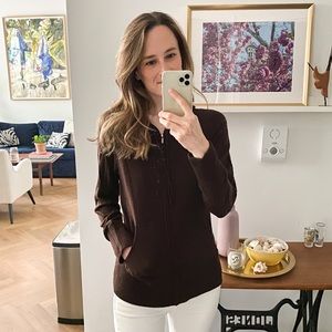 Cashmere zip up hoodie